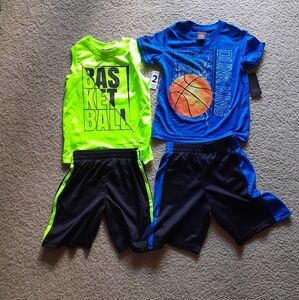 Zone Pro And Crunch Time Boys Sz XS (4/5) Basketball Short Sets -2 Complete Sets